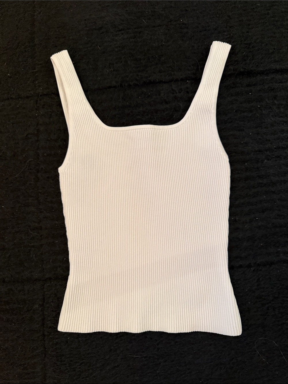 Babaton Ribbed Square Neck Tank Top - White